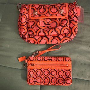 Coach Bag and Wallet (Pink and Orange)